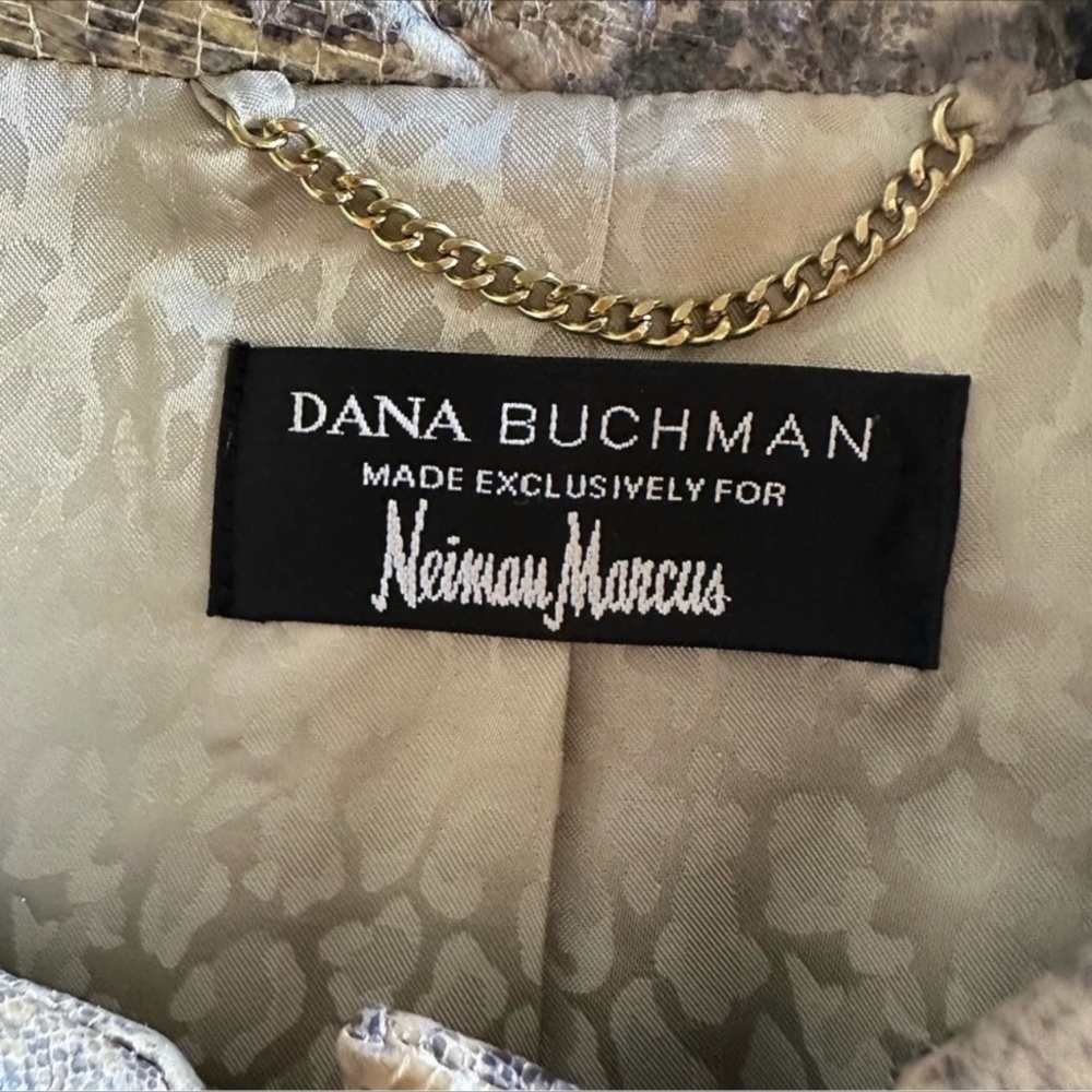 Dana Buchman Neiman Marcus Snakeskin Leather Jacket - Picture 6 of 7